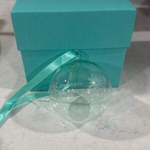 Tiffany & Co. Crystal Ornament with Ribbon